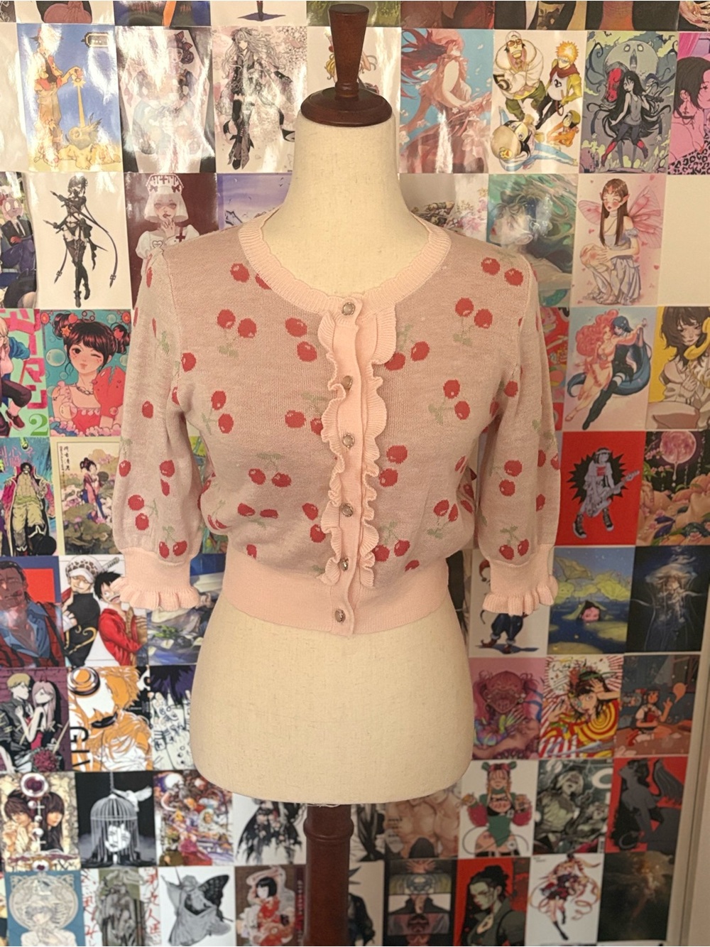 LIZ LISA Cherry Ruffle Cardigan 🍒